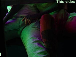Craving his cumshot so bad, I sucked his big cock in the nightclub toilet for wet pussy facial.