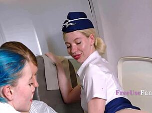 Freeuse Stewardess Pays Flight With Petite Pussy Group Access
