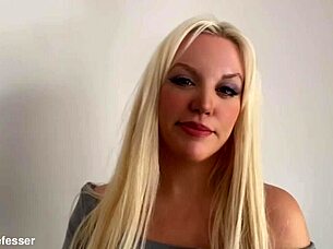 Horny cop Blondie Fesser arrests stud for dirty cock play at work