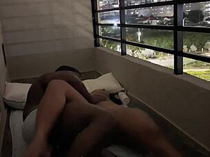 He Devours My Juicy Pussy on Apartment Balcony - Amateur Couple Passion