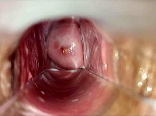 feel my vagina pulsating with intense horny orgasm speculum closeup