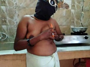 I get horny watching maid carrot pussy fuck kitchen