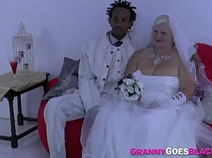 Hey granny, suck that BBC then ride it wild!