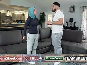 Virgin Hijab Girl Learns Intense Sex From Coach In Leggings