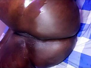 ebony ssbbw spreads wet pussy on desk dildos deep squirt gape drip