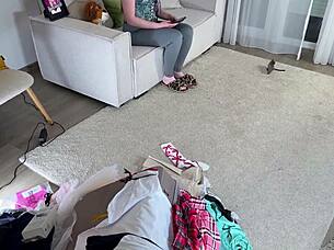 Busty College Girl Teases Cock in Yoga Pants Handjob