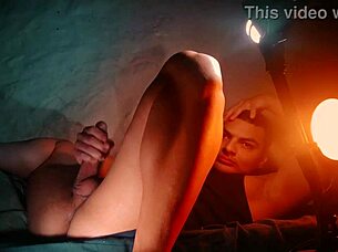 sexy bodybuilder cums in exquisite slow motion glow