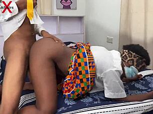 bbc student bends horny classmate over in dorm for huge cock pounding