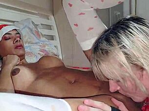 Post-Christmas fuck fest with cute skinny Latina's tight pussy waiting