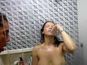 Hey, you invited this naughty Brazilian for bath and fucked her pussy till cum!