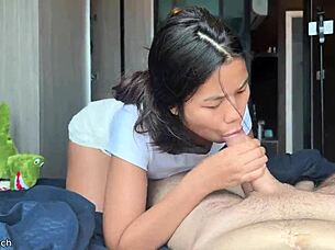 skinny thai teen wrecked by monster white cock huge facial!