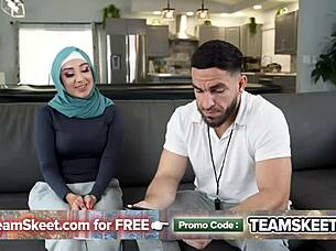 Virgin Hijab Girl Learns Intense Sex From Coach In Leggings