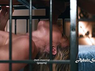 Curious teen sneaks into freaky neighbors' cage for black bdsm fun