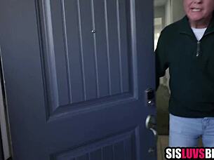 Sneaky Stepsis Fingering And Blowjob Behind Grandpa