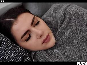 valentina nappi's futanari clone gets sucked and ridden hard
