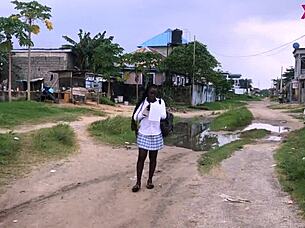 hey schoolgirl, skip class and let this ghana street boy stretch your wet pussy with black cock in 4k