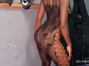 thick ebony babe bounces curvy ass on black cock pt2?