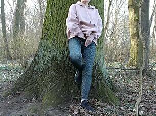 red bitch gulps dick deep forest cheating rush