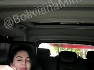 Mimi strips in car heading motel for raw pussy pounding