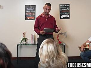 Young blonde secretary freeused before office colleagues!