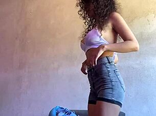 secretly filming sexy latina ninfomana's upskirt miniskirt tease hoping hubby stays clueless