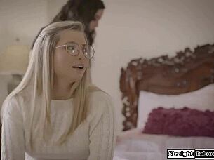 bff convinces guy to fuck petite virgin babe