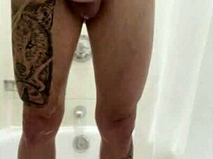 that steamy bath grope leads to hot handjob action
