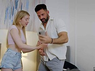 tiny blonde bound by guy on vacation