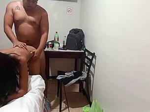 skinny latina neighbor takes rough doggystyle creampie pounding