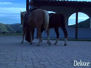 Cowboy Pounds Smoking Blonde Teen Outdoors