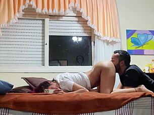 Novinha rides tight pussy creampie at boyfriend's