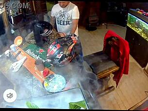 caught my sexy milf wife riding a hot biker with perfect tight body on camera