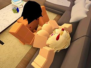 roblox nasty boy wrecks girl's pussy and throat with huge cock sounds