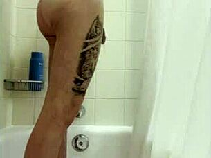 that steamy bath grope leads to hot handjob action