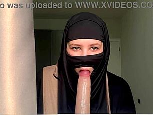 slutty arab teacher deepthroats cock craving creampie and facial cumshot