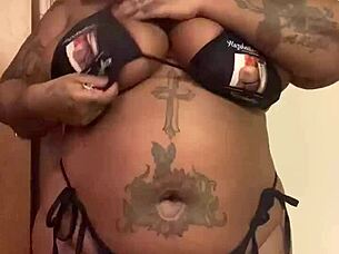 xsitebunny's sexy ebony bikini reveal flaunts big tits in 2022