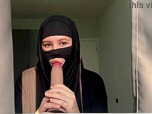 slutty arab teacher deepthroats cock craving creampie and facial cumshot