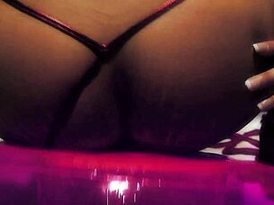 Lesbian Mistress Pounds Slave's Tight Pussy with Massive Strapon Dildo Licking