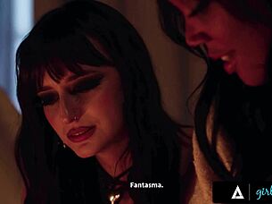 goth lana, august skye & milf penny barber lesbian squirting threesome