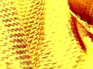 Small tits brunette babe rubs vibrating dildo over yellow panties solo