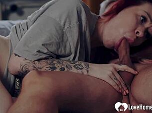 redhead curvy milf's wet pussy pounded rough homemade