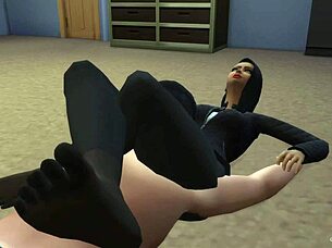 Arab femdom beurette dominates with fierce cartoon power