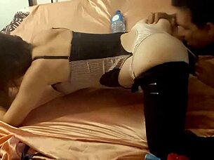 white french slut in thong corset spandex heels rims cock before pov doggy assfucking 😈