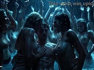 ai generated wet boobs flyin everywhere with crazy water jets chaos!
