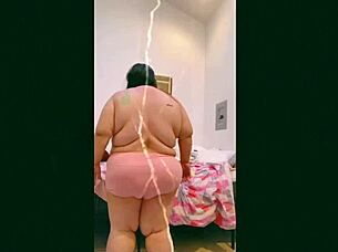 mature cougar shakes saggy tits in horny topless cam dance