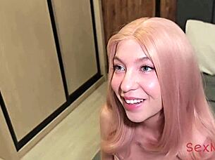 Naive curvy neighbor wife tricked into roleplay as patient riding doctor's monster cock creampie.