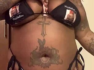 xsitebunny's sexy ebony bikini reveal flaunts big tits in 2022