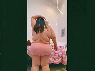 mature cougar shakes saggy tits in horny topless cam dance