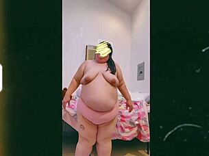 mature cougar shakes saggy tits in horny topless cam dance