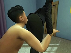 Arab femdom beurette dominates with fierce cartoon power